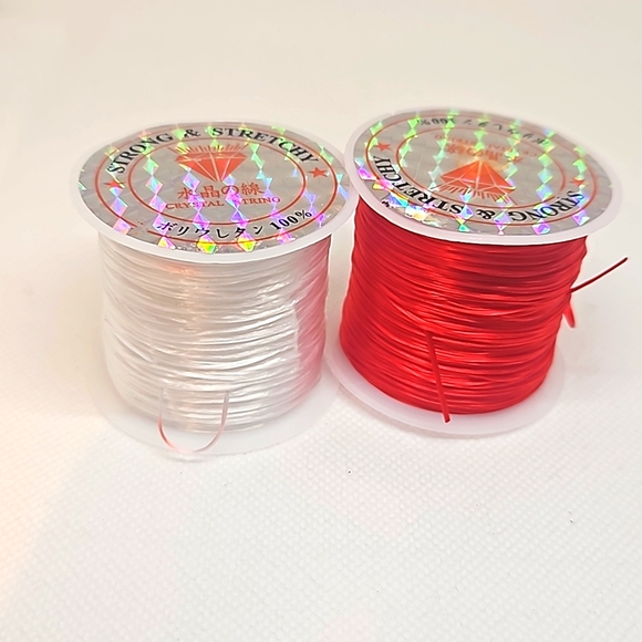 Two Spools of Crystal Beading Elastic. 10m Over 32'. 8mm. - Picture 2 of 3
